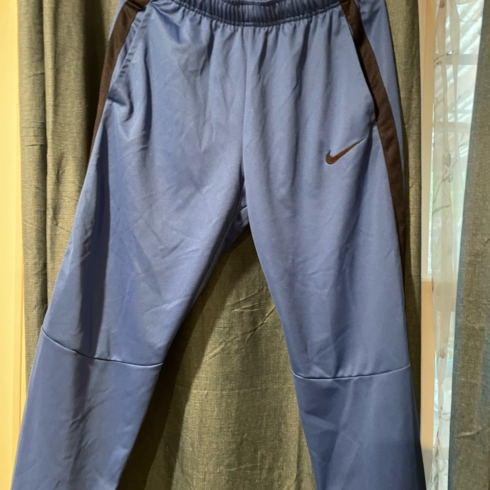 Nike Blue and Brown Sweatpants with Elastic Waistband